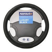 Norauto Lenkradbezug aus echtem Leder, schwarz